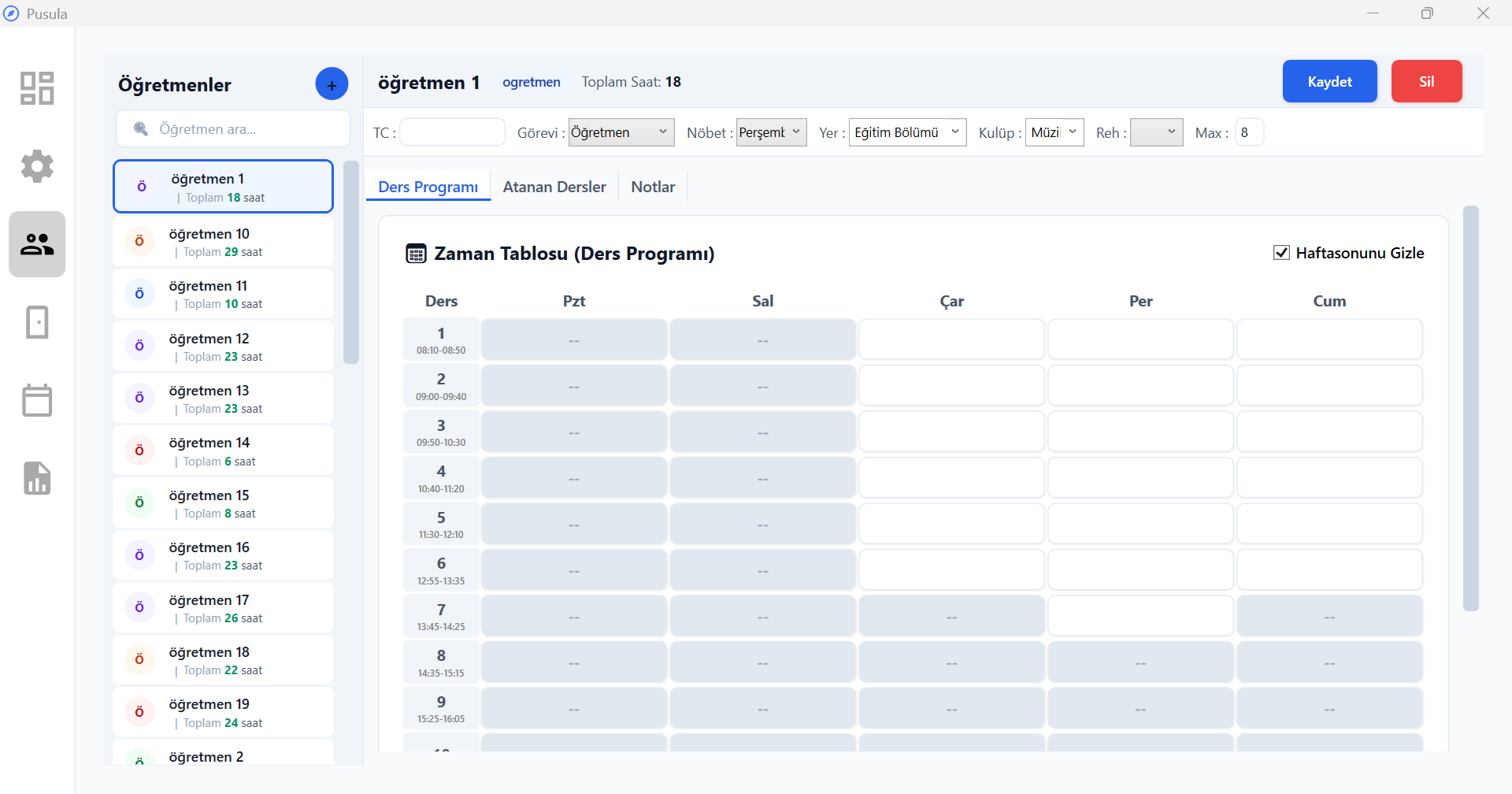 Öğretmen Yönetimi